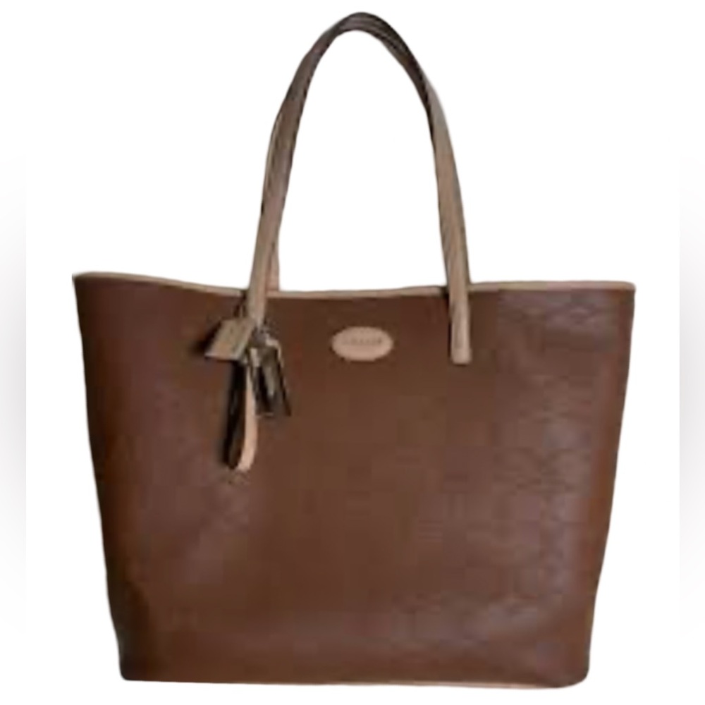 Coach Metro Embossed Leather Tote in the Saddle Colourway (F31944)